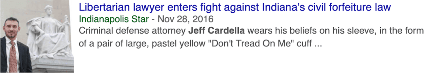 Indianapolis Top Forfeiture Lawyer Jeff Cardella