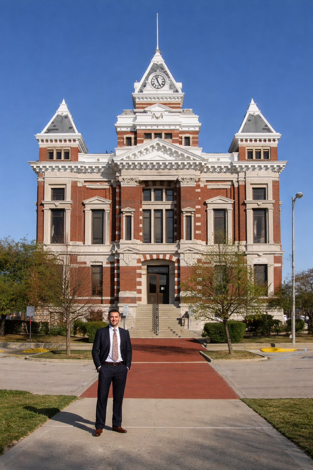 Jeff Cardella at the Johnson County Courthouse in Franklin, Indiana