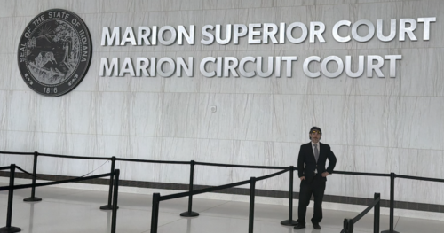 Lawyer Jeff Cardella inside the Indianapolis Marion County Community Justice Center